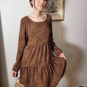 Wild Fable Sheer Tiered Poplin Dress